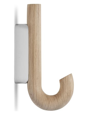 Gejst Hook Hanger Mini Oak/Chrome - Brown - H:13.3CM