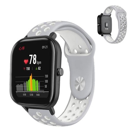 Amazfit GTS klockarmband i silikon med dubbla färger - Grå / Vit