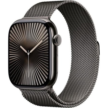 Apple Watch Series 10 GPS + Cellular - 46 mm - Skiffer Titanium fodral - Slate Milanese Loop rem - S/M