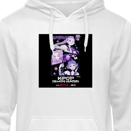 Barnehettegenser Kpop Demon Hunters Huntrix Plakat Mira Zoey Rumi Lilla Stjerne Glød