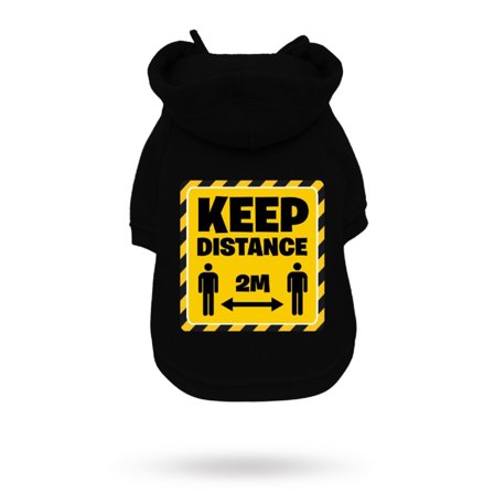 Urban Pup - Keep Distance Hoodie Svart - Hundtröja & hund t-shirt från Doggie.se