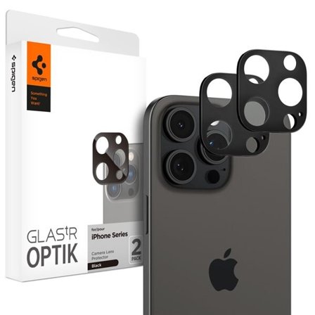 Spigen Optik.tR kamera beskyttelse til iPhone 14/15/16 Pro/Pro Max - Sort, 2 stk.