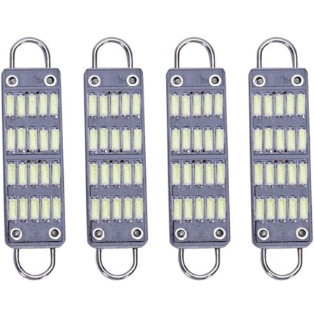 44 mm valkoinen Festoon LED-lamppu, 20 Smd jäykkä silmukka 1,73 tuuman LED sisäkupoli karttavalo 561 562 567 564, 4 kpl