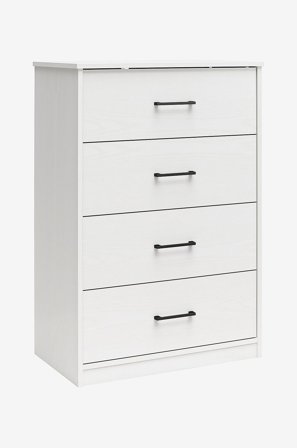 Dorel Home - Lipasto, jossa on 4 laatikkoa, Mdf BrEz - Valkoinen - Lipastot - - Homeroom