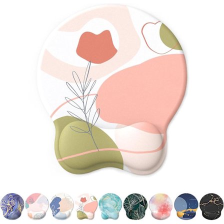 Musematte med håndleddsstøtte, med sklisikker gummibunn Ergonomisk musematte med håndleddsstøtte, behagelig datamusematte for bærbar PC, 