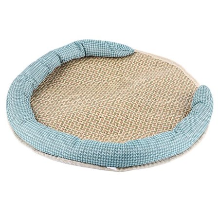 Kølemåtte til kæledyr - Håndvævet rottingmåtte til katte, vandtæt og åndbar, blød og behagelig, M Grøn