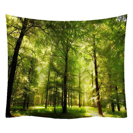 Natur Gobelin Tåget Træ Gobelin Jungle Creek Psykedelisk Landskab Gobelin