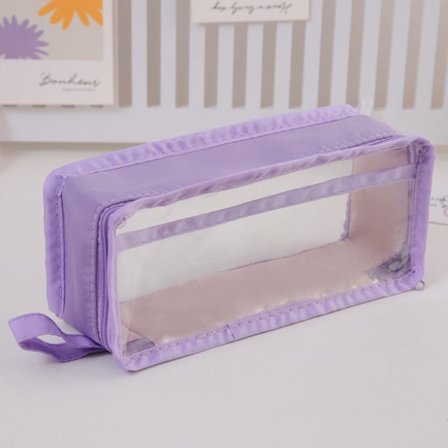 Transparent penalhus til studerende, stor kapacitet, til skoleartikler, prøver og opbevaring