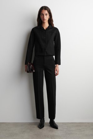 COS Women's Boxy Jersey Jacket in Black