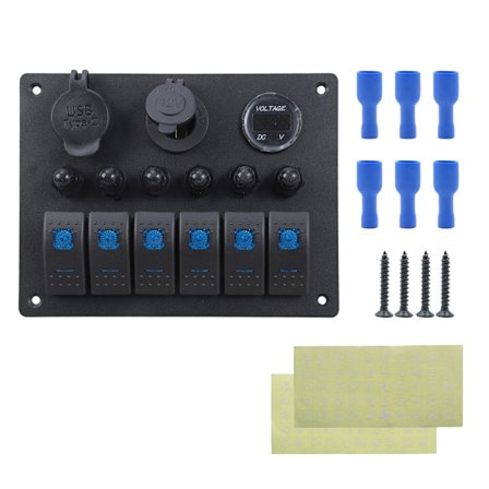 Marine Automatiska Strömbrytare Panel med Spänningsdisplay Vattentålig Strömbrytarpanel