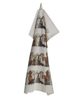 Viskestykke med håndtegnet Motiv Hund Hvid