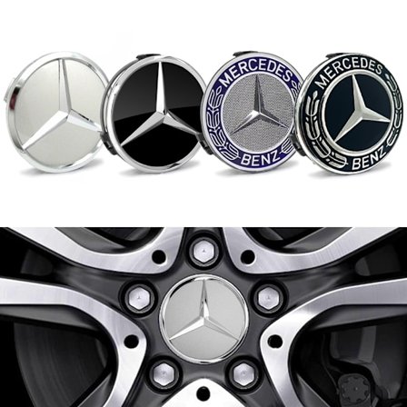 4-Pack - Mercedes-Benz Centrumkåpor / Hjulnav Emblem - Bil