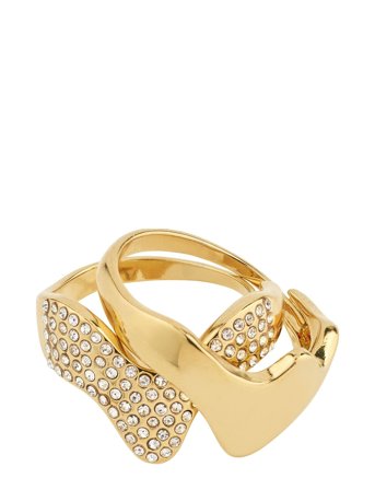 Connect 2-In-1 Set Crystal Rings Gold-Plated Gold Pilgrim