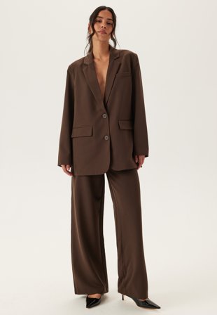 Pieces - Pckamil Hw Wide Pant - Hot Fudge - Kläder - - Bubbleroom