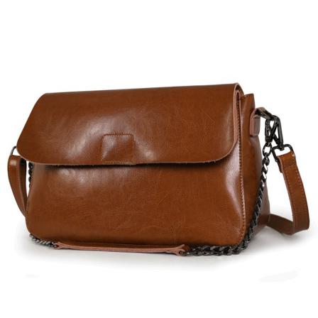 Axelremsväskan I Äkta Koskinn 33x22x11 Cm Brun One Size