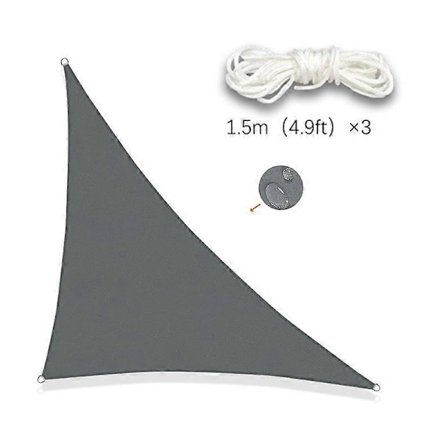 Trekantet solsejl 3x3x4,3m Vandtæt skyggenet UV-beskyttelse til terrasse, have, udendørs balkon