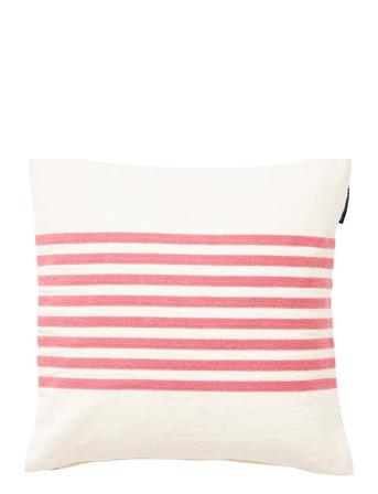 Embroidery Striped Linen/Cotton Pillow Cover Home Textiles Cushions & Blankets Cushion Covers Cream Lexington Home