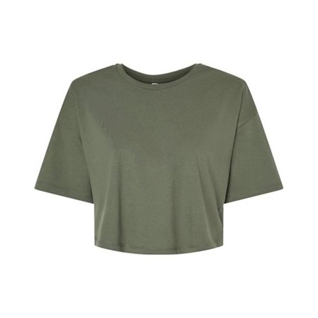Bella + Canvas Dam/Dam Jersey Crop T-Shirt 16 UK Military
