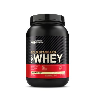 Optimum Nutrition Gold Standard 100% Whey Vanilla Ice Cream 900 g, Sport & Velvære, Protein & Energi, Proteinpulver