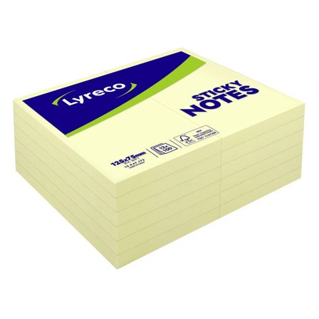 LYRECO Notes std 75x125mm gul 12/fp - Lyreco - Kontorsmaterial - Notes och Post-It - Notes - Gula