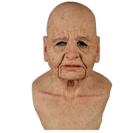 Cosplay Gummi Gammel Mand Ansigtsmaske Realistisk Skræmmende Latex Maske Horror Hovedbeklædning (FMY)