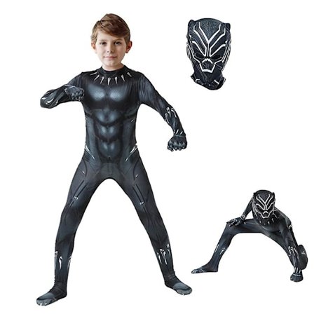 2022 Black Panther Bodysuit Cosplay Costume Party Jumpsuit Adult Kids Halloween Costume -a