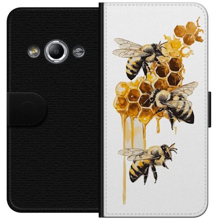 Kompatibelt Lommeboketui til Samsung Galaxy Xcover 3 Bier og honningkaker, naturinspirert design i gyldne nyanser, varm følelse av sommerblomster og