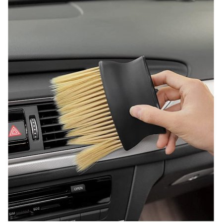 Børster til bilpleje, børster med langt hår og bredt håndtag, autointeriør, støvfjernelse, rengøringsbørste til bilens interiør, luftventiler, 
