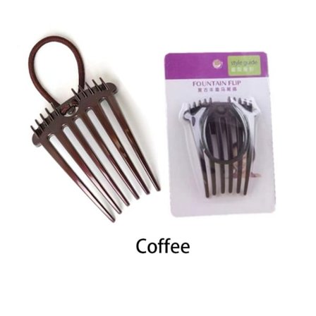 2 STK Fluffy Hair Kam Hårklemme KAFFE