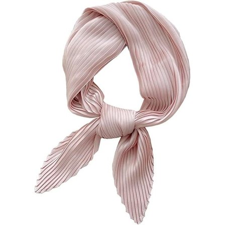 Kvinnors Sidenliknande Kvadratisk Halsduk Halsduk Solid Vikt Huvudbonad, Rosa