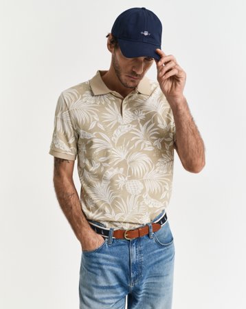 GANT Herren Tropical Print Poloshirt (M) Braun Beige