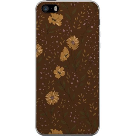 Kompatibelt Mobilskal till Apple Apple iPhone 5s Bruna blommor retro blommönster blommig design 70-tals vintagestil mönster bohemisk tapetinspiratio