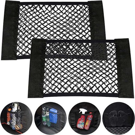 2 stk. Bilopbevaringsnettaske Organizer til Flasker Dagligvarer Bagsæde Bil Lastbil Bagagerum, Opbevaringsnet