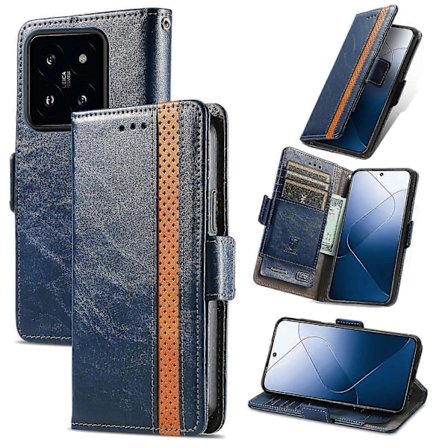 CASENEO 002-serien För Xiaomi 14T Fodral Ställ Plånbok Splitsad PU Läder Omslag - Mörkbrun