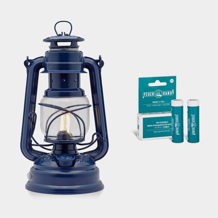 Flagermuslygte LED Feuerhand 276 (Baby Special) LED, 255 mm, Cobalt Blue + genopladelige litiumionbatterier