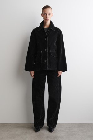 COS Women's Flocked Denim Jacket in Black