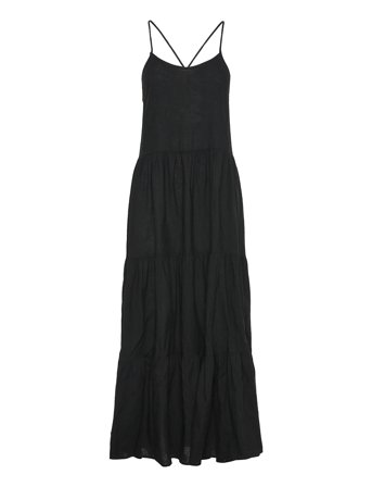 Monki Maxi Linen Dress - Black - XXS
