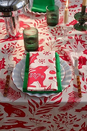 Jotex - Serviette 4er-pack Antikweiß/Rot - WONDERWORLD - Kaufe Servietten bei Jotex