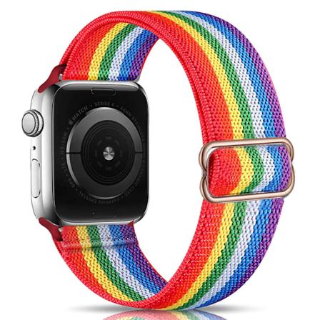 iWatch 7 uusi elastinen nylon s dett v joustava kudottu Apple-hihna Iridescent 42mm44mm45mm Iridescence