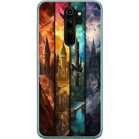 Kompatibel Mobilcover til Xiaomi Xiaomi Redmi Note 8 Pro Fire magiske slotte i forskellige elementfarver, episk fantasykunst med ild vand luft og mø