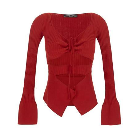 Andrea Adamo, Long Sleeve Tops Rood, Dames, Maat:M