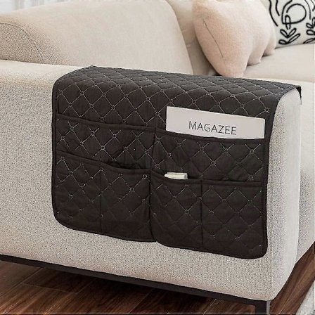 2-osainen vedenpitävä käsinojasuoja 6 taskulla, liukumaton huonekalusuoja, käsinojan säilytystila matkapuhelimelle, kaukosäätimelle, lehdille, B