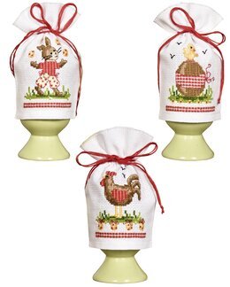 Stickpackung Eierwärmer Ostern 3-er Pack. - Vervaco