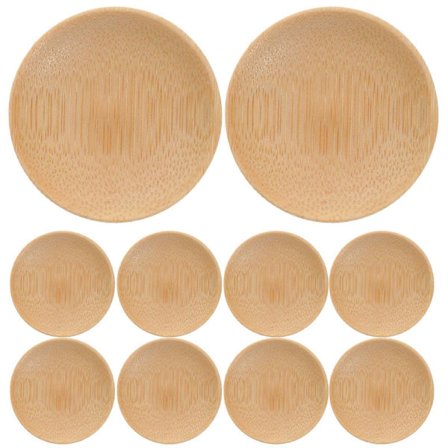 10 stk. sauseskål i bambus, solid appetittallerken, sauseskål