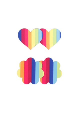 nsnovelties: RAINBOW PASTIES HEART & FLOWER 2-PAIR - Vuxen.dk: Lingeri & undertøj