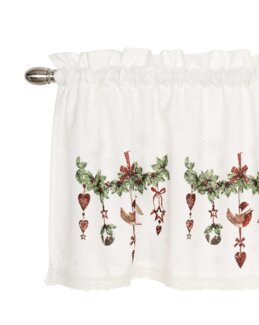 Gardinkappa Juldekoration med tryckt julmotiv Vit - Jul - Linea