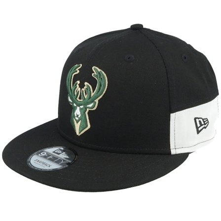 New Era - NBA Zwart snapback Cap - Milwaukee Bucks Multi Patch 9FIFTY Black/Green Snapback @ Hatstore