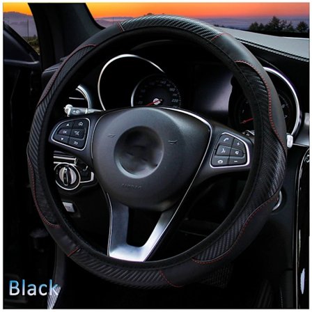 Hiilikuituinen ratin suojus autoon MUSTA