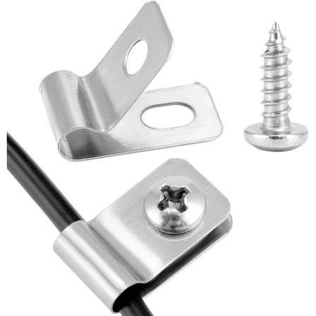 100 stk. 304 Rustfri Stål Hegnclips til Landbrug - Rustbestandige med Skruer Inkluderet