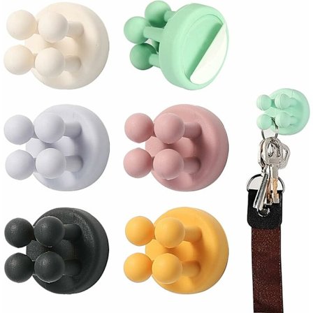 Vægmonteret Tandbørsteholder, Silikone Vægmonteret Tandbørsteholder, Selvklæbende Krog til Badeværelse, Køkken, Kontor, Stikkontakt